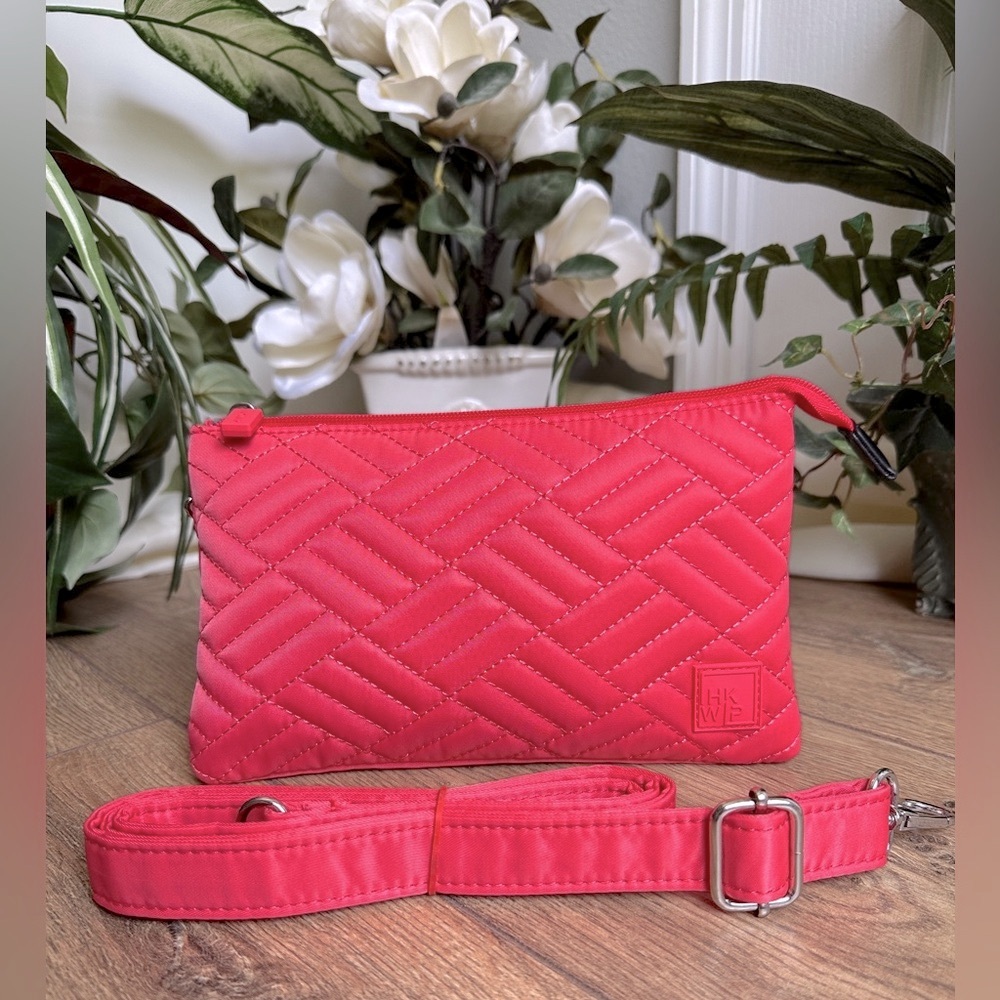 IHKWIP Triple Entry Quilted Summer Punch Orange Crossbody Purse